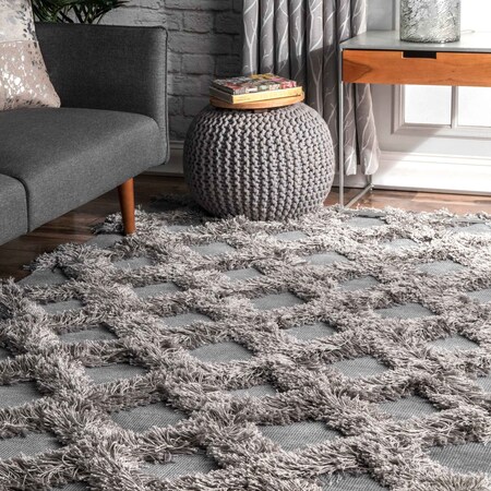 Nuloom Francene Diamond Trellis Shag Area Rug 7ft 6in x 9ft 6in BDFR01D-76096